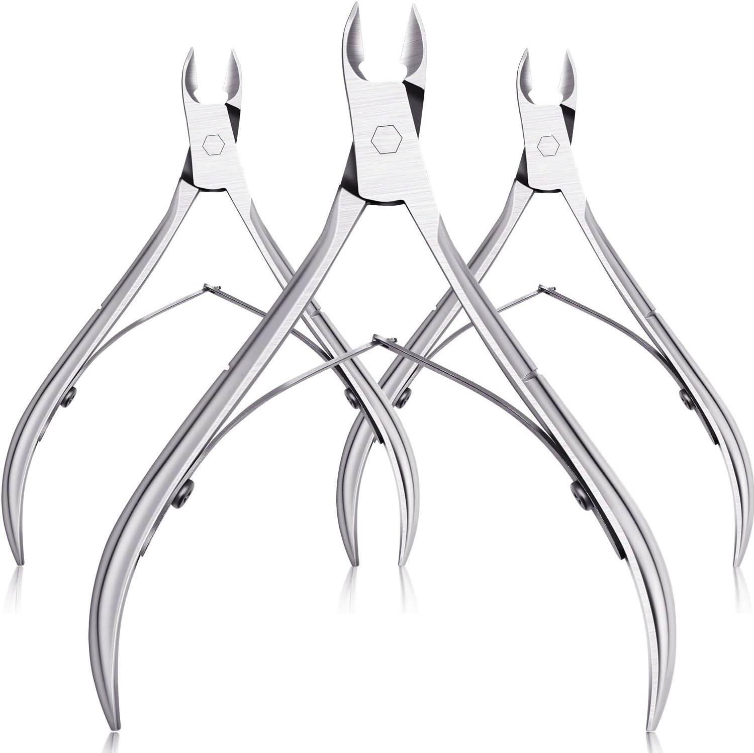 Mudder stainless steel cuticle nippers 3 pack front view