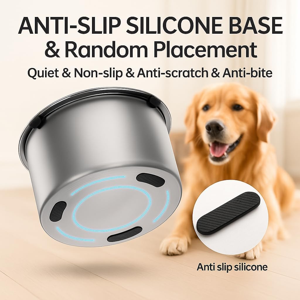 Rust resistant non slip base dog water bowl for home use