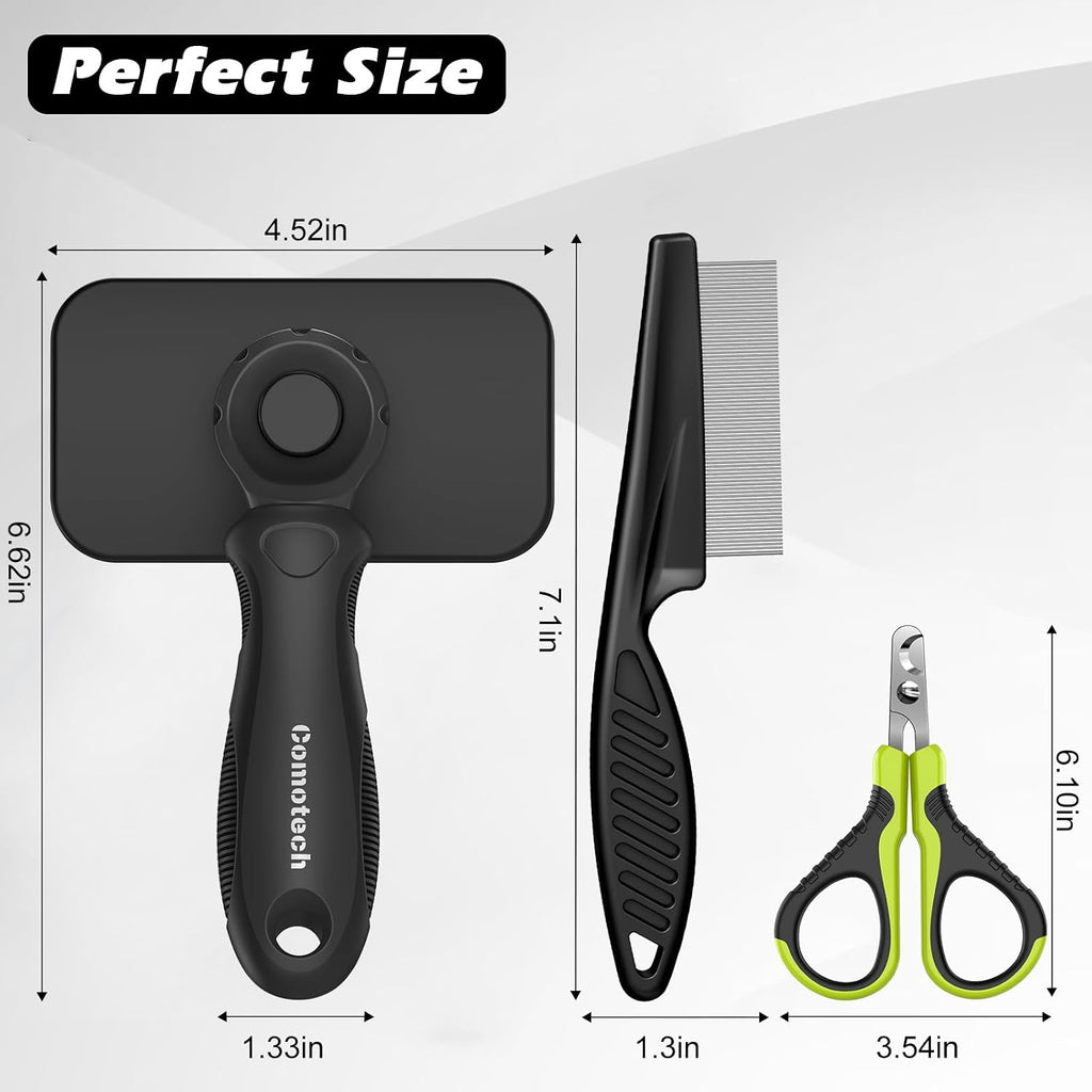 Comotech grooming tools green variant showing non slip ergonomic handles.
