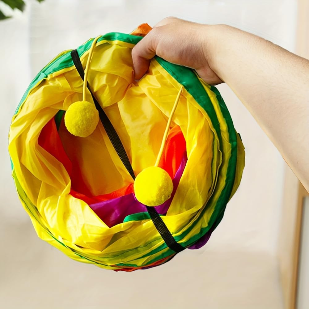 JoneRise pet activity center tunnel system showing protected ends for safe pet play.