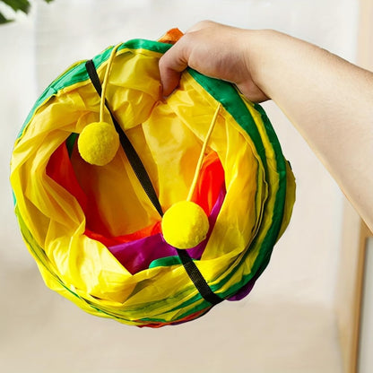JoneRise pet activity center tunnel system showing protected ends for safe pet play.