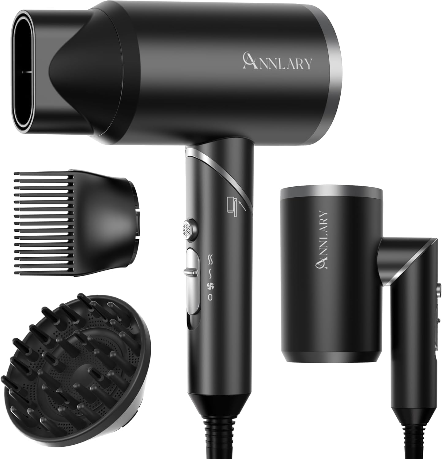 Annlary 1800W Plasma Ionic Hair Dryer front view
