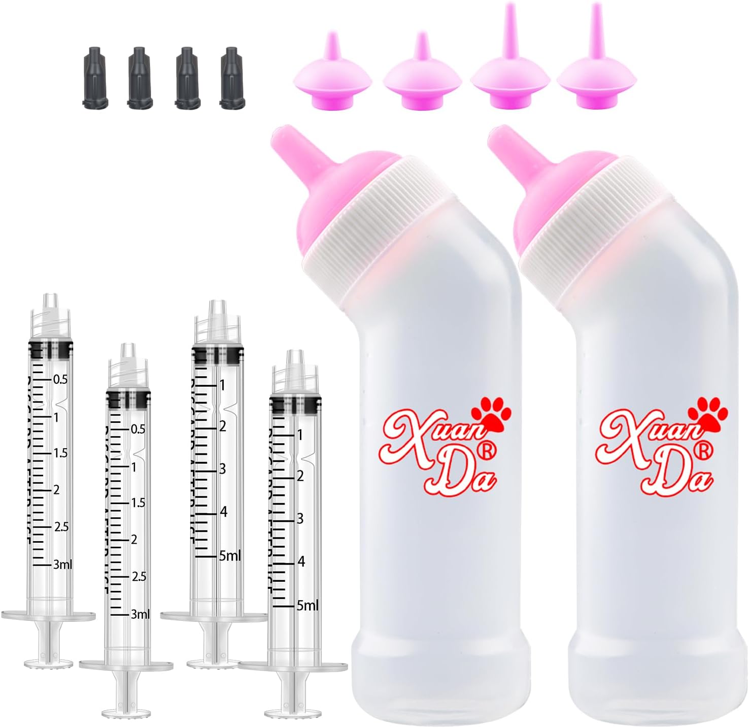 Packaging overview of the imported FJNATINH pet nursing kit for rabbits, kittens, and puppies.