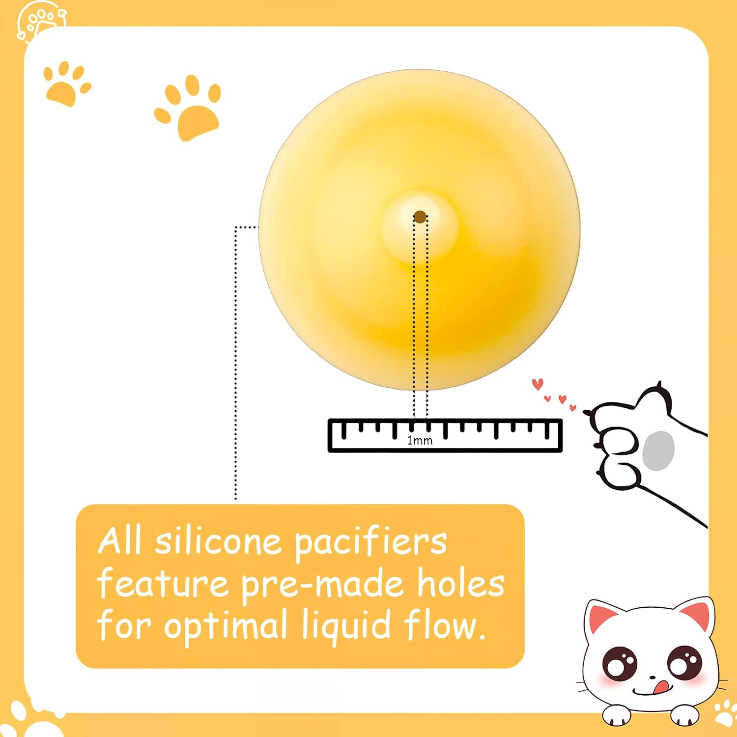 Newborn puppy silicone pacifier set with measuring syringes for safe milk delivery