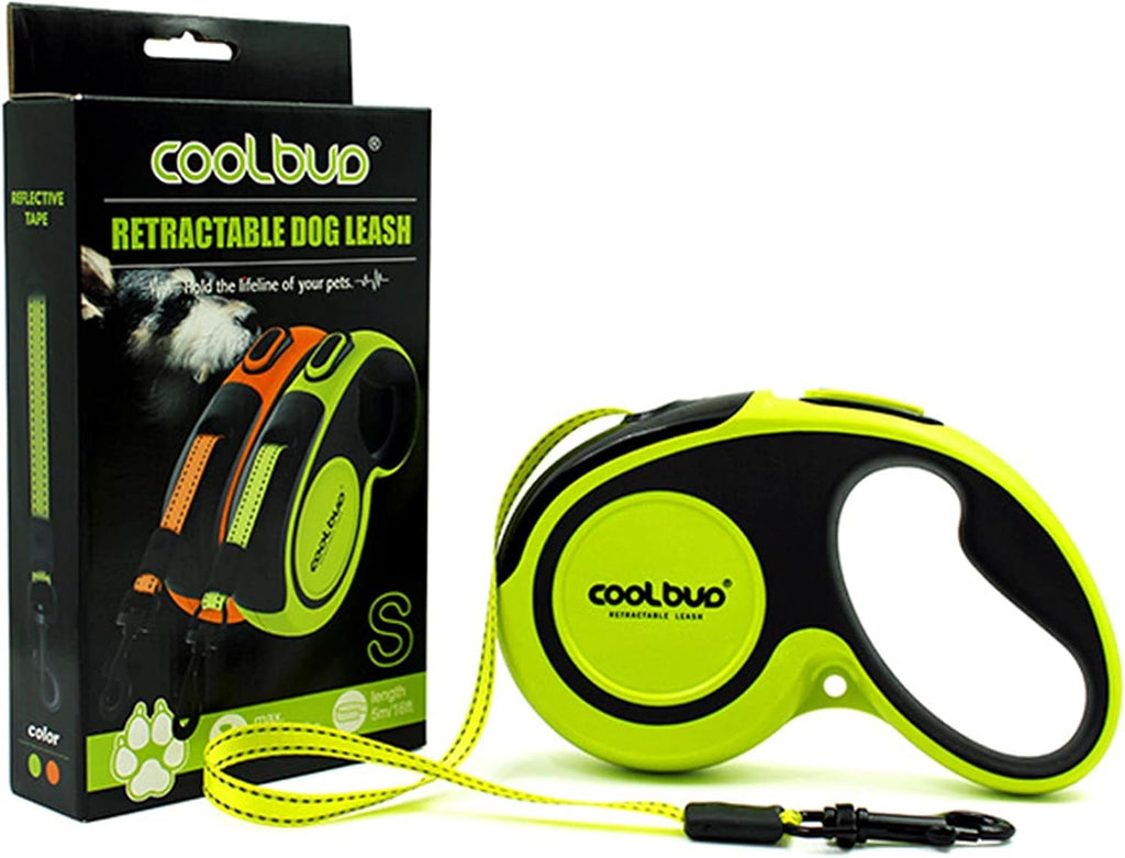 360 degrees Tangle-Free, Heavy Duty Retractable Dog Leash with Anti-Slip Handle; 16 ft Reflective Strong Nylon Tape; for Large Dog or Cat up to 110 lbs; One-Handed Brake, Pause, Lock (Green, Large) - Image 10