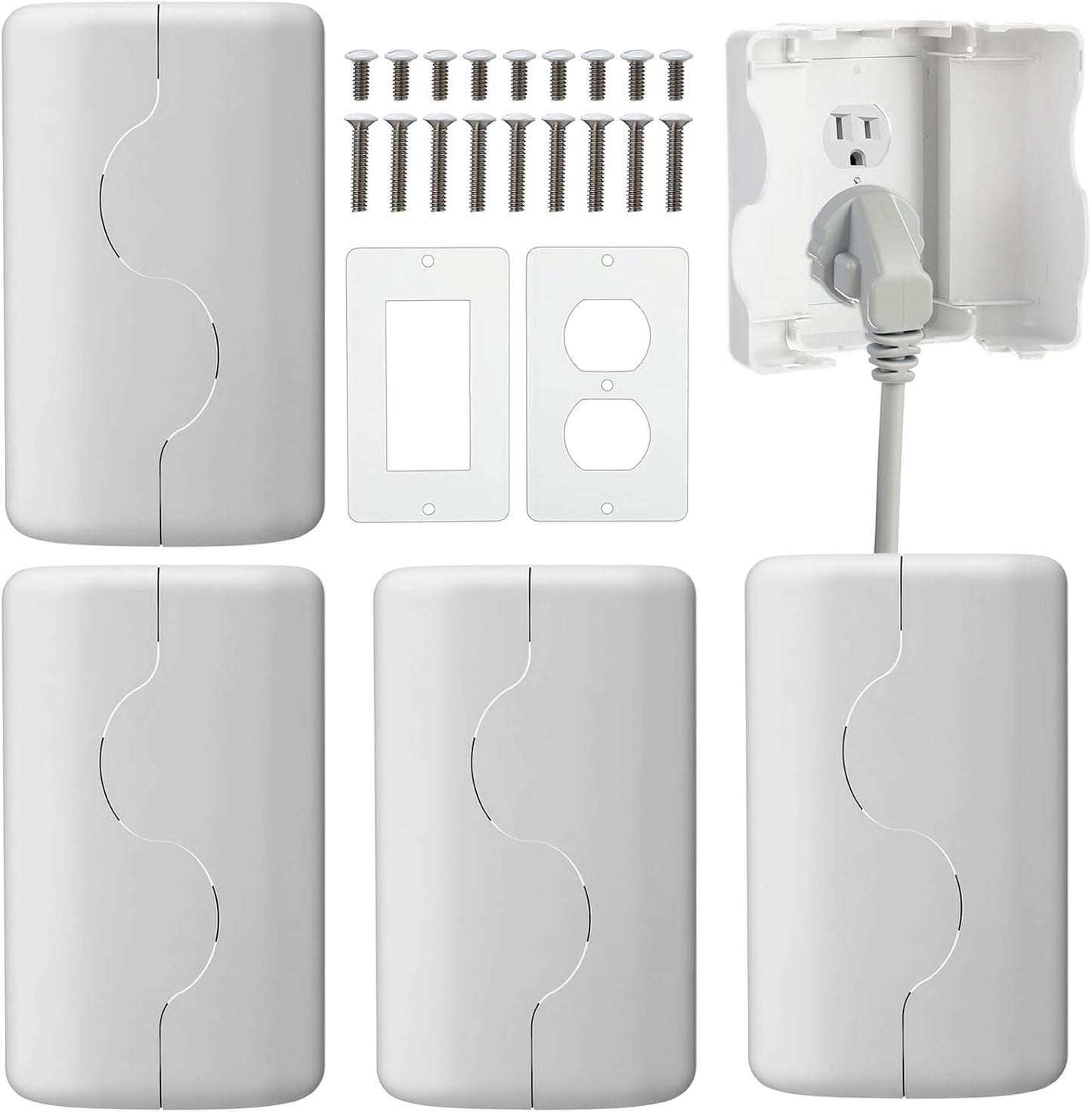 Tellegloww safety outlet cover box front view for baby proofing