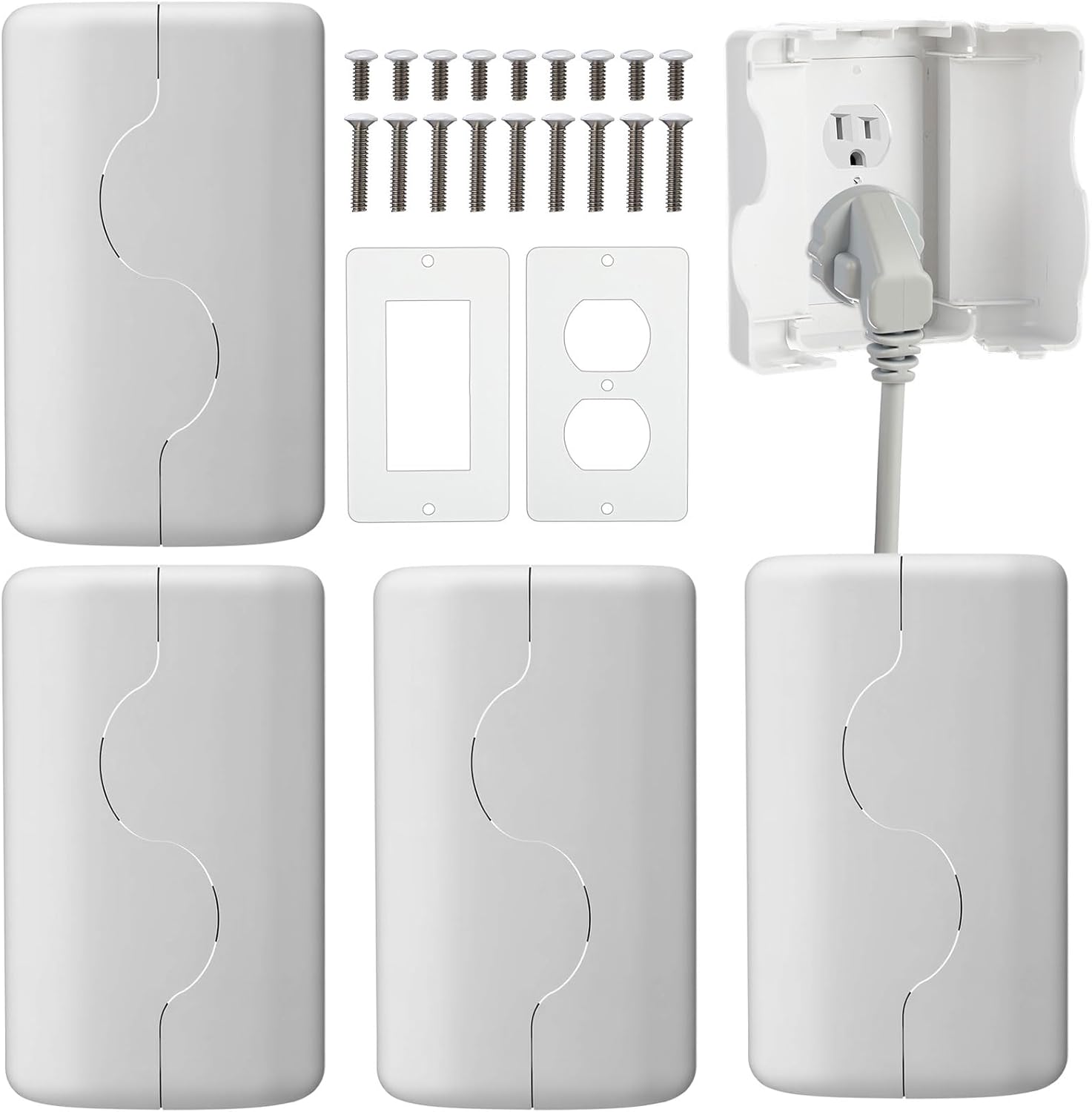 Tellegloww safety outlet cover box front view for baby proofing
