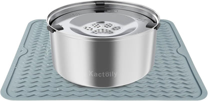 Easy to clean dishwasher safe large dog water dispenser components separated for washing.