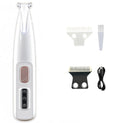 Aizoer LED Light Cat Hair Trimmer front view of white cordless pet paw clipper