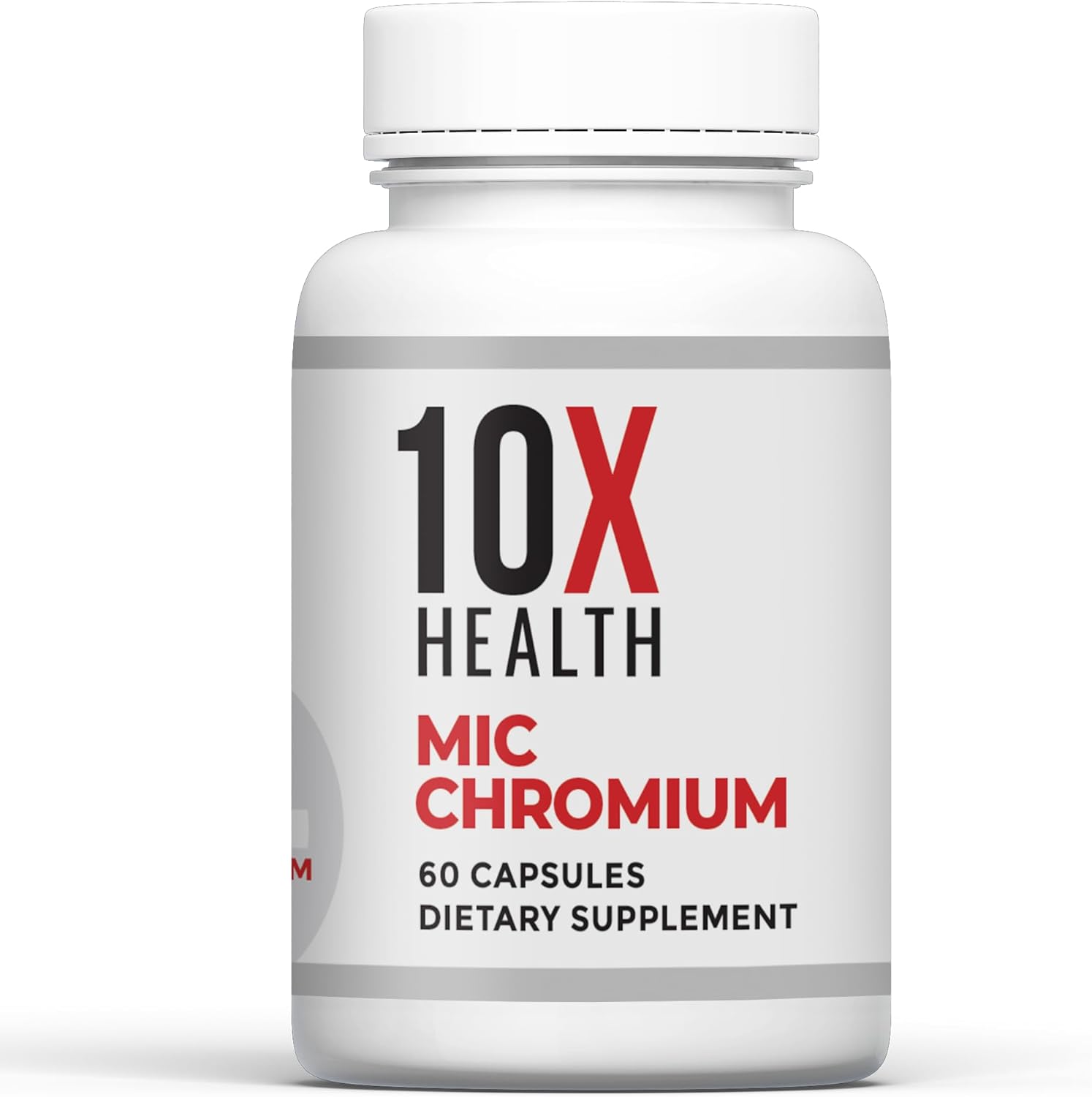 10X Health System MIC Chromium 60 capsules front bottle view for metabolic support
