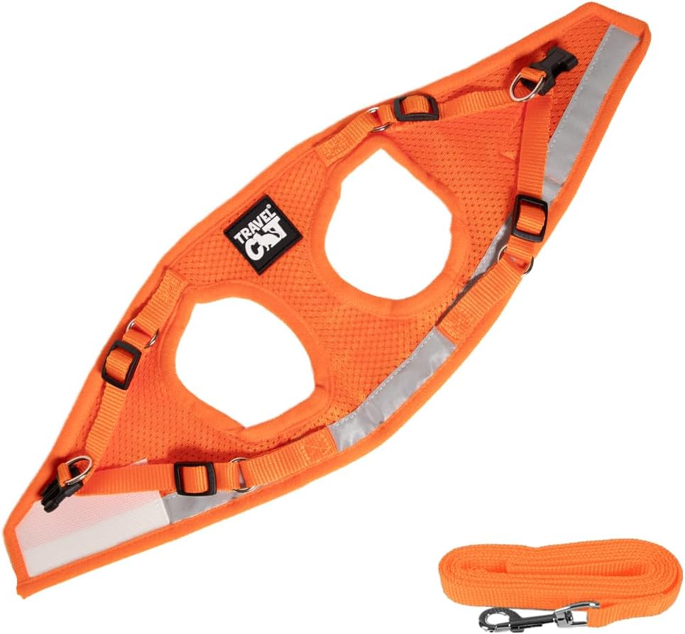 Side angle view of the lightweight escape proof cat vest harness