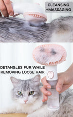 Soft silicone bristles for dog and cat grooming
