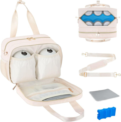 Piioser Breastmilk Cooler Bag with Ice Pack front view