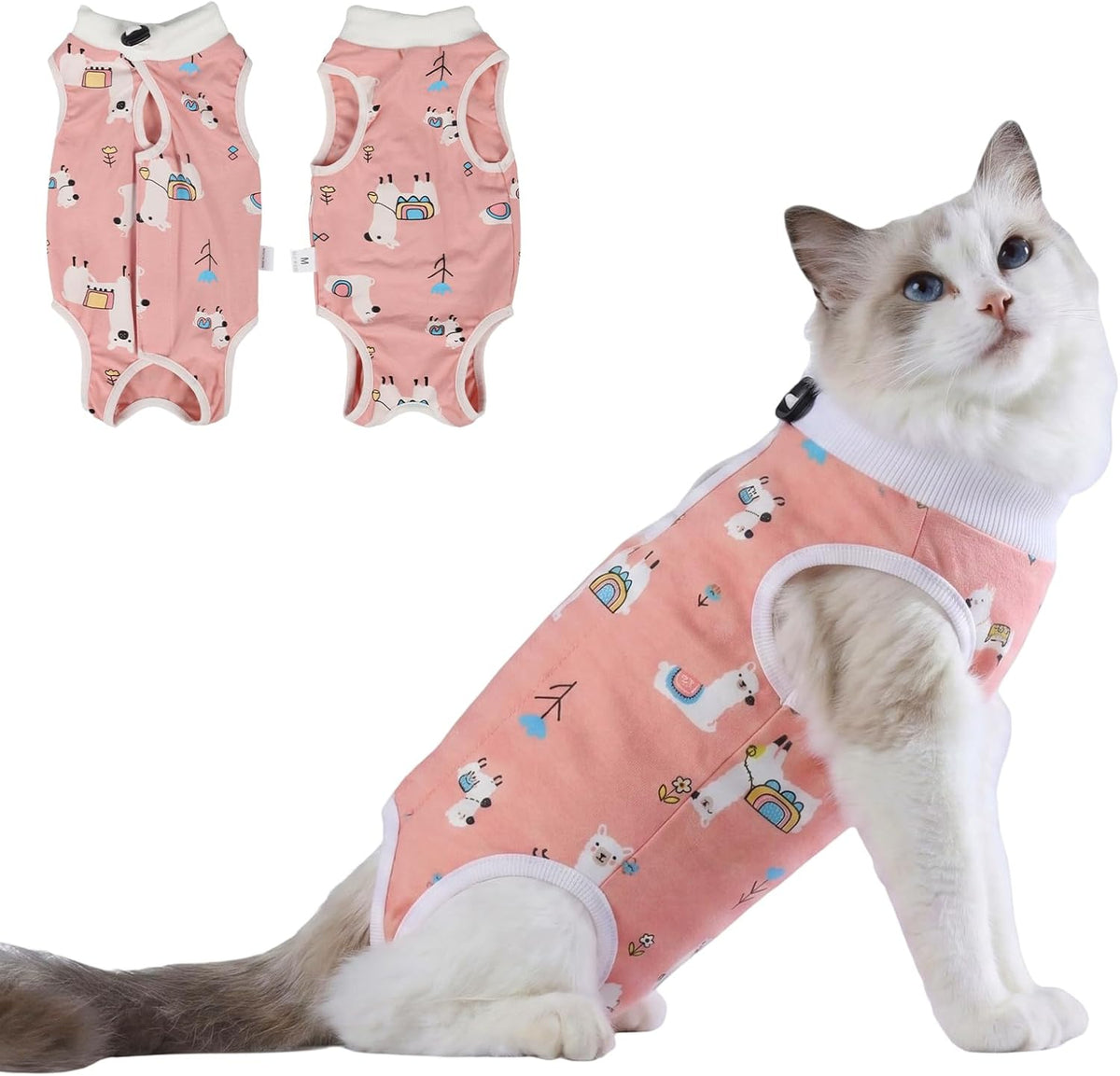 Cat Recovery Suit After Surgery for Female Spay Male Neuter, Anti Licking Onesie Postoperative Shirt, Soft Breathable Bodysuit Pajamas for Abdominal Wound Kitten, E-Collar & Cone Alternative - Image 15