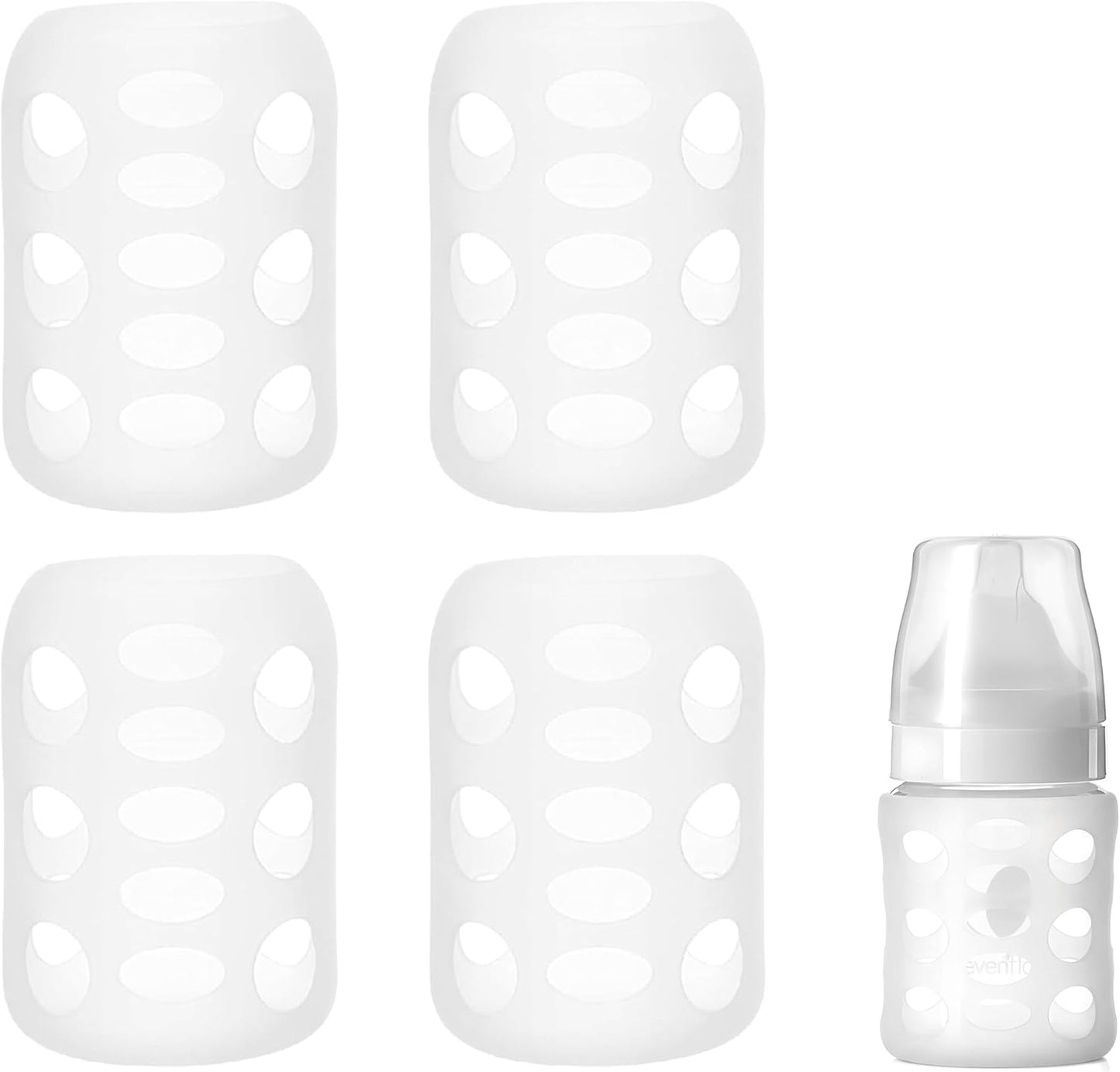 Fevbcnrj silicone protective sleeve set for baby bottles front view
