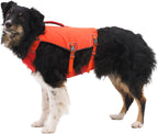 Tangelo Orange canine life jacket with reflective safety accents