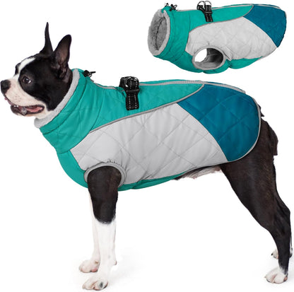 AOFITEE Dog Coat, Warm Dog Winter Coat, Reflective Turtleneck Large Dogs Jacket with Harness Built in, Turtleneck Pet Winter Jacket, Waterproof Pet Snow Jackets Fleece Vest, Pink XL - Image 13