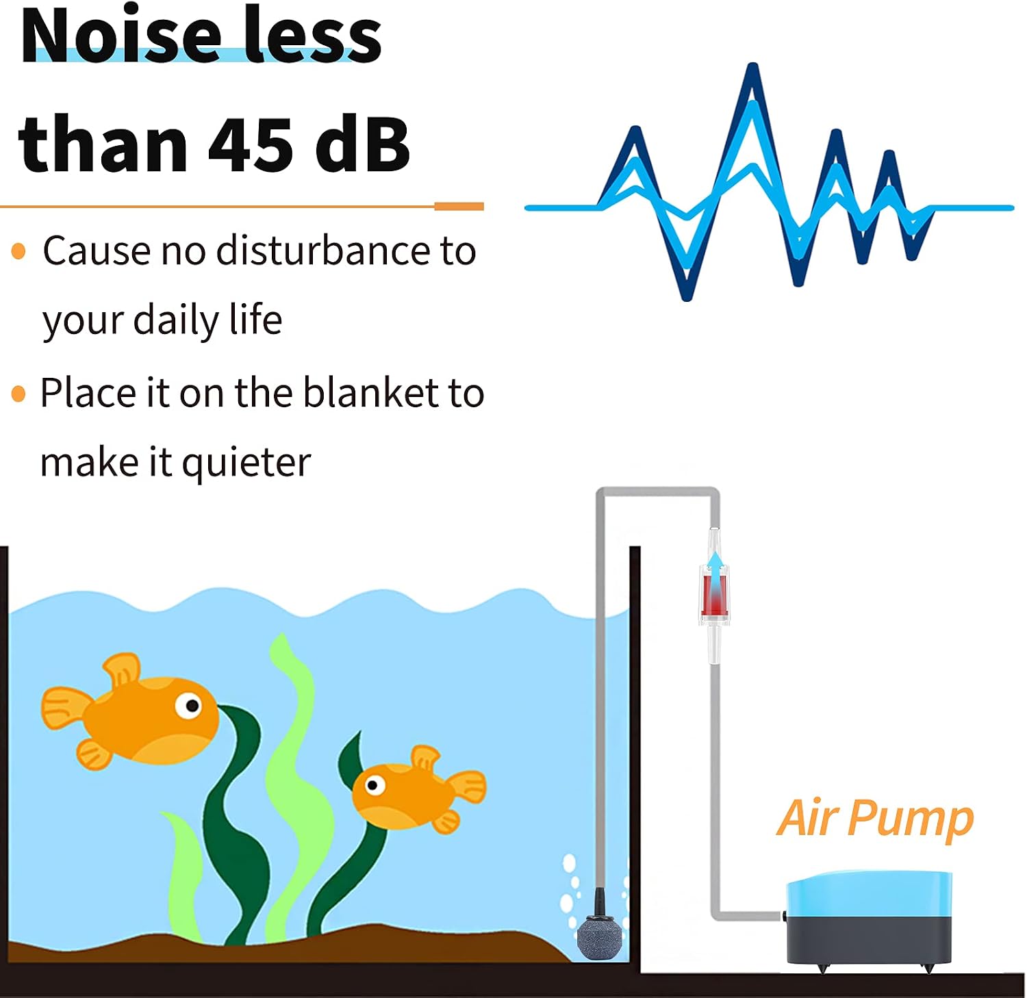 Pawfly aquarium air pump showing power cord and plug