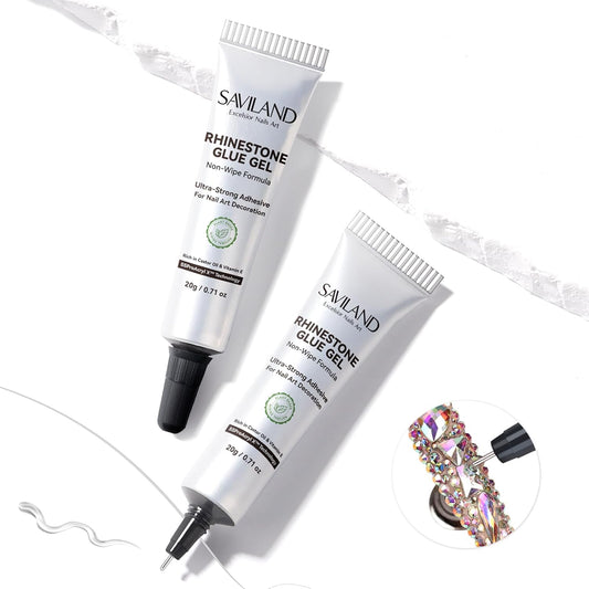 Saviland rhinestone glue gel 2 pieces set front view