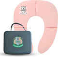 Clean On The Go Foldable Travel Potty Seat in pink front view showing non slip silicone pads