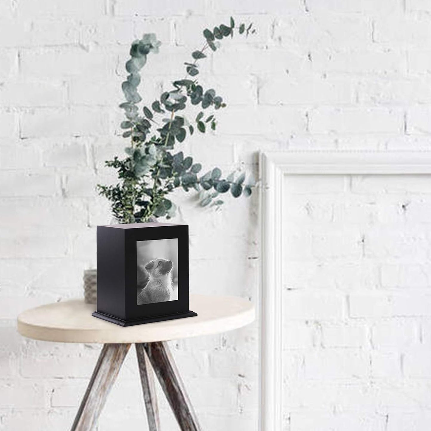 Pet Wood Memorial Urn for Ashes,Photo Frame Keepsake Box for Cats Dogs,Funerary Caskets Supplies Burly Wood Cremation Urns with Acrylic Glass Photo Protector for Pet Lovers - Image 9