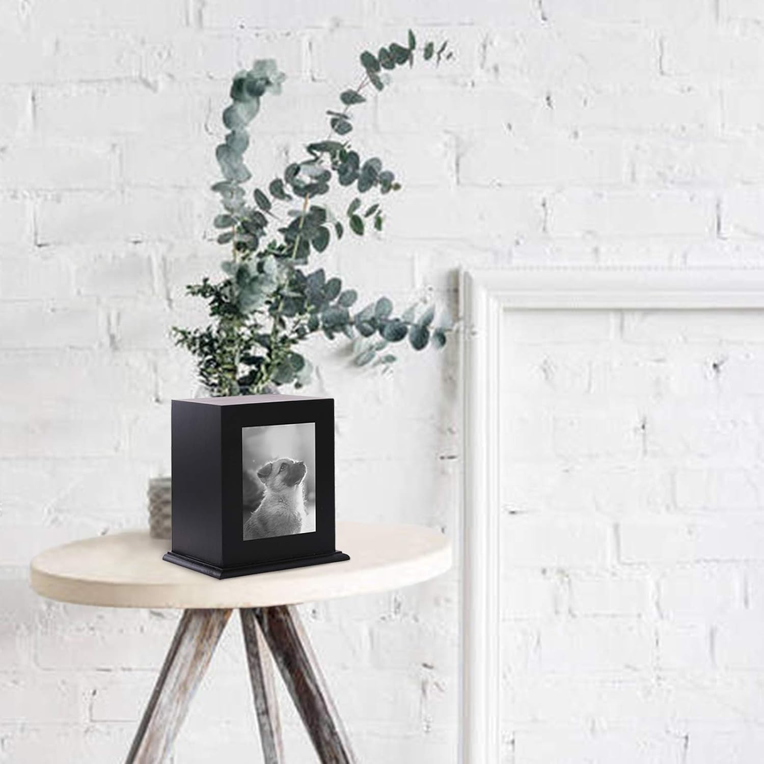 Pet Wood Memorial Urn for Ashes,Photo Frame Keepsake Box for Cats Dogs,Funerary Caskets Supplies Burly Wood Cremation Urns with Acrylic Glass Photo Protector for Pet Lovers - Image 9
