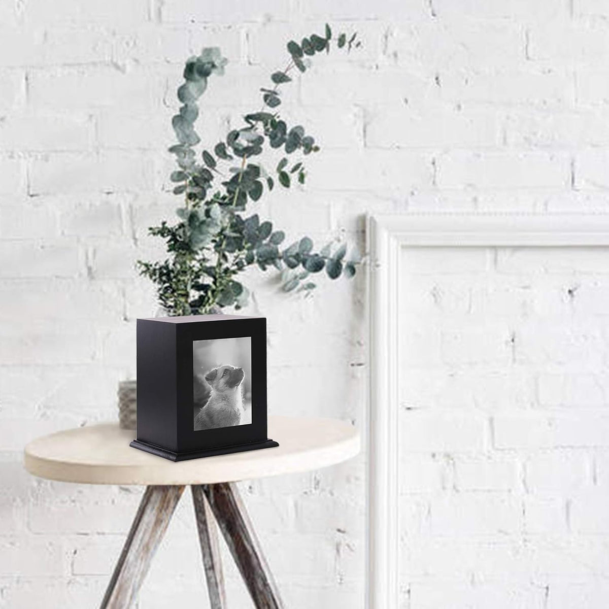 Pet Wood Memorial Urn for Ashes,Photo Frame Keepsake Box for Cats Dogs,Funerary Caskets Supplies Burly Wood Cremation Urns with Acrylic Glass Photo Protector for Pet Lovers - Image 9