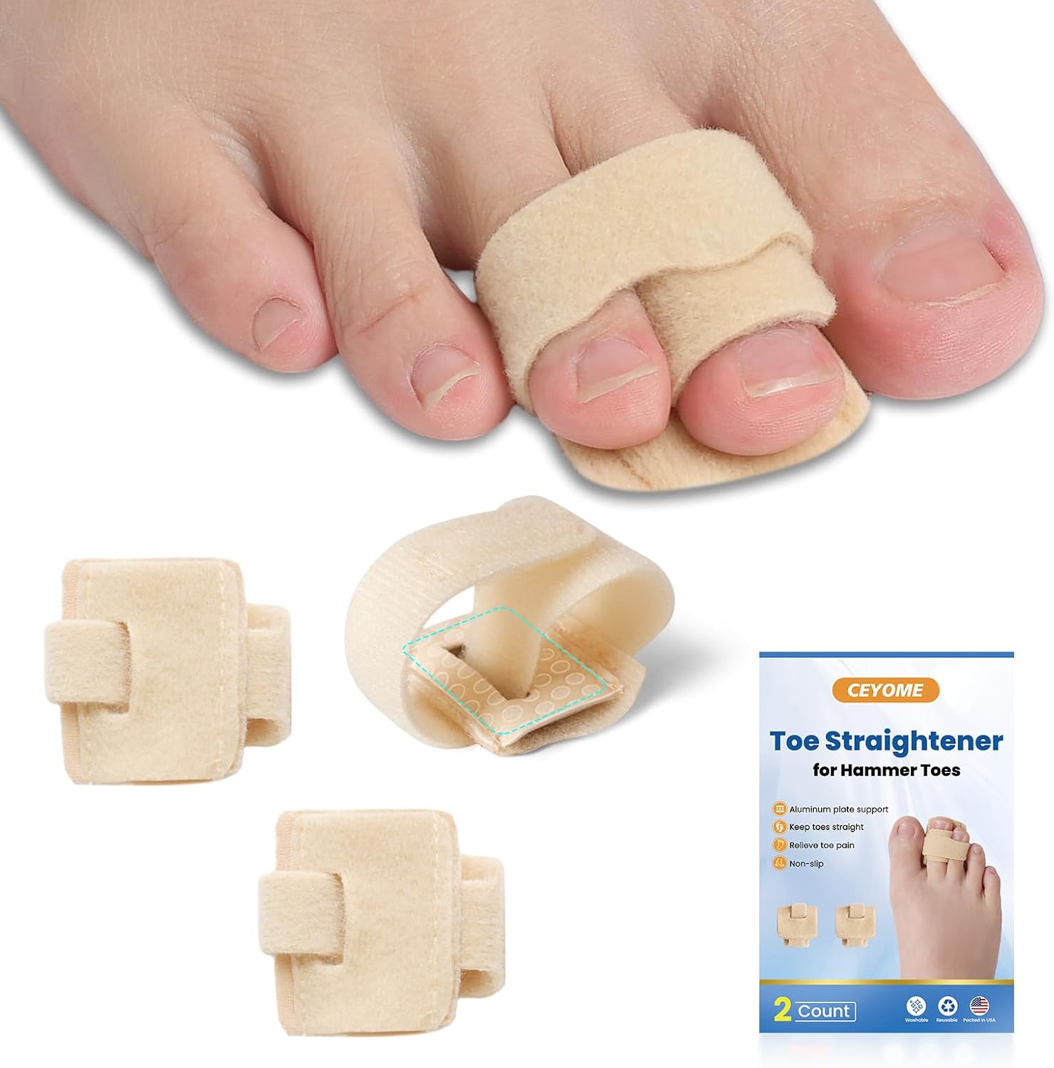Dooley Creations Hammer Toe Straightener 2 pack front view