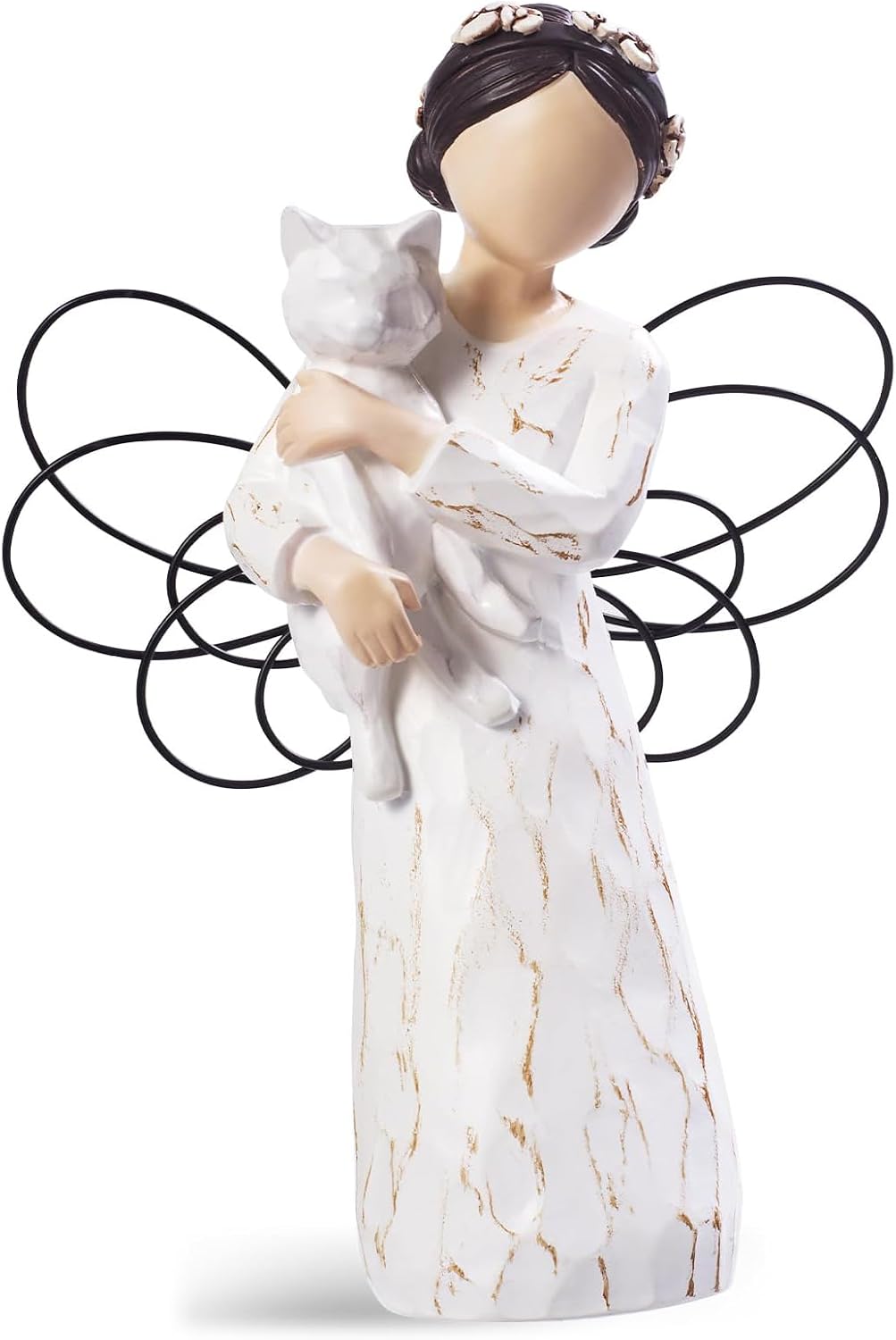 SIGUEJOR durable non toxic resin cat angel statue for grieving owners