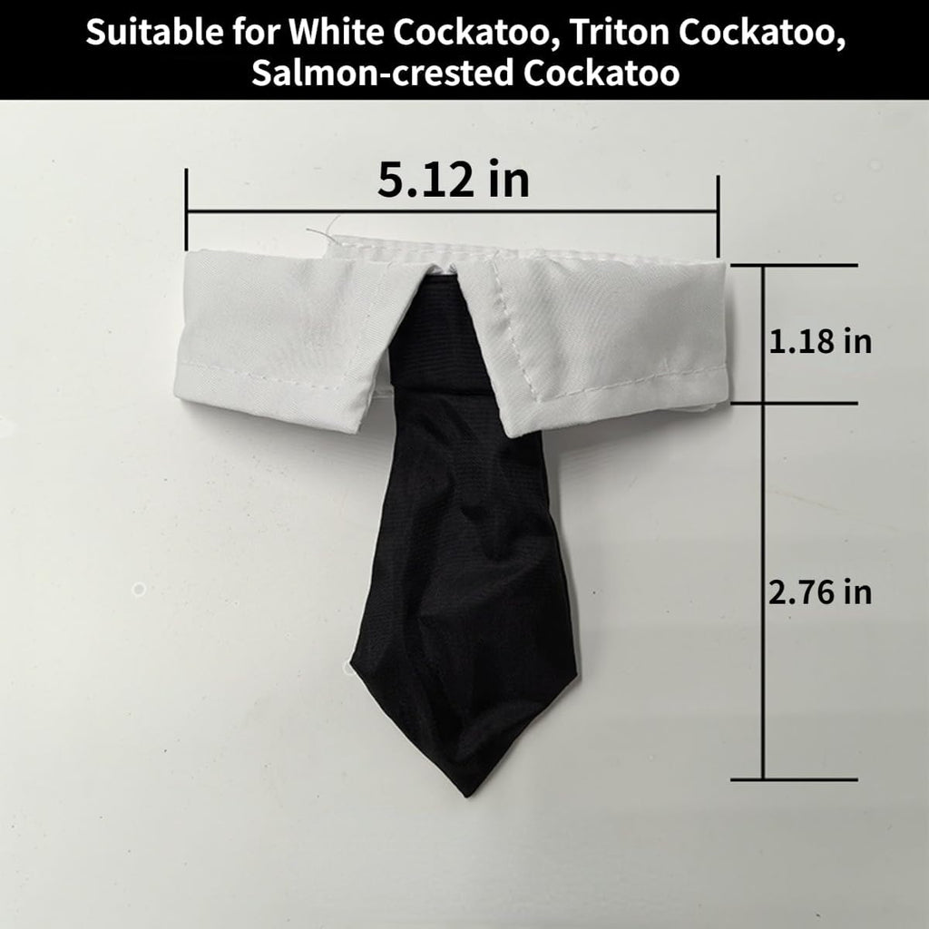 Handmade pure cotton bird clothes with black necktie for medium parrots