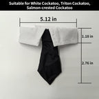 Handmade pure cotton bird clothes with black necktie for medium parrots