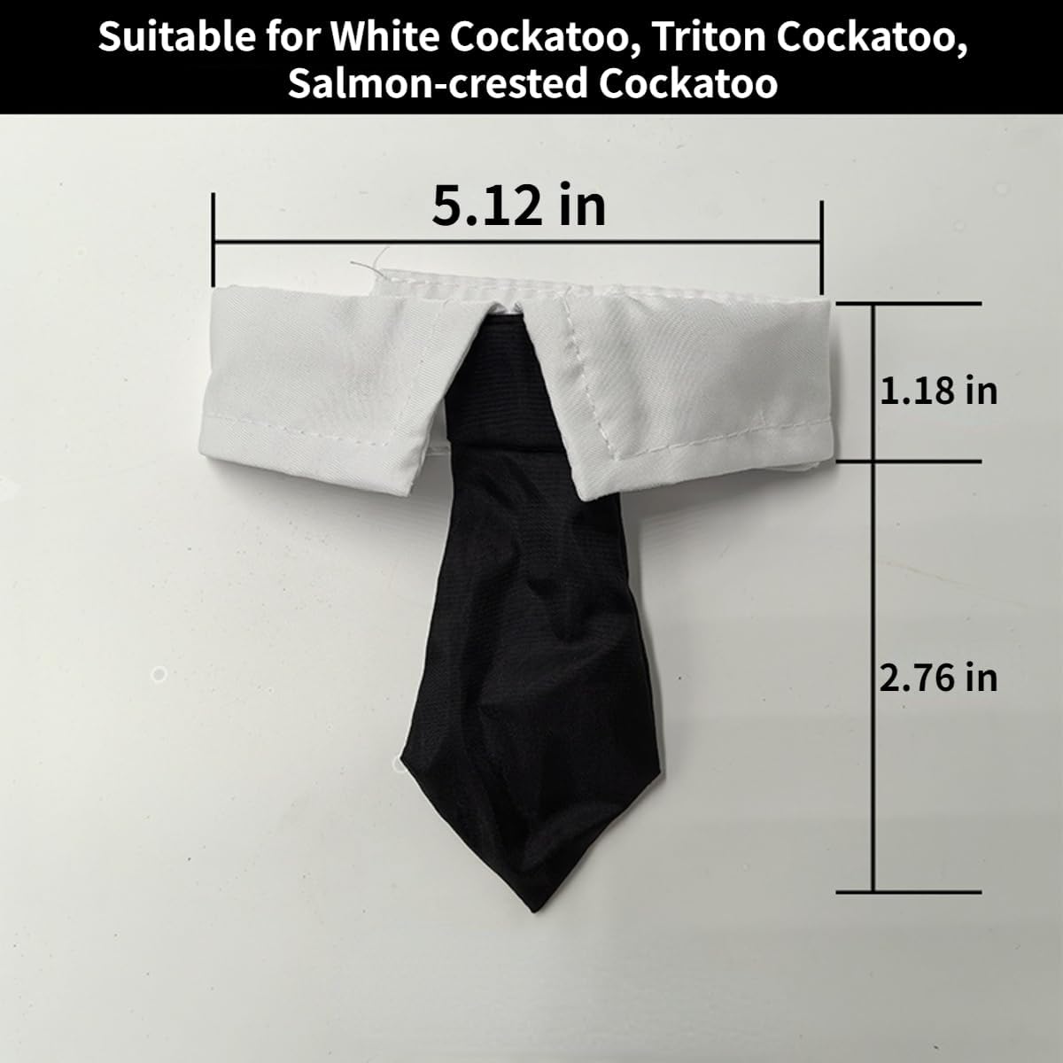 Handmade pure cotton bird clothes with black necktie for medium parrots