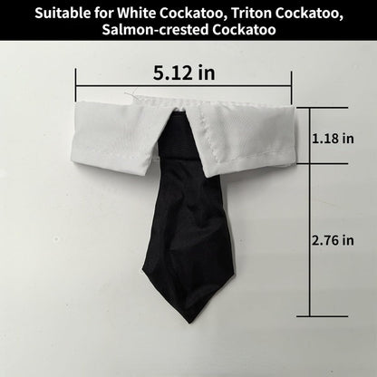 Handmade pure cotton bird clothes with black necktie for medium parrots