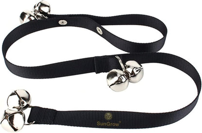SunGrow potty door bell for dogs hanging on a door handle