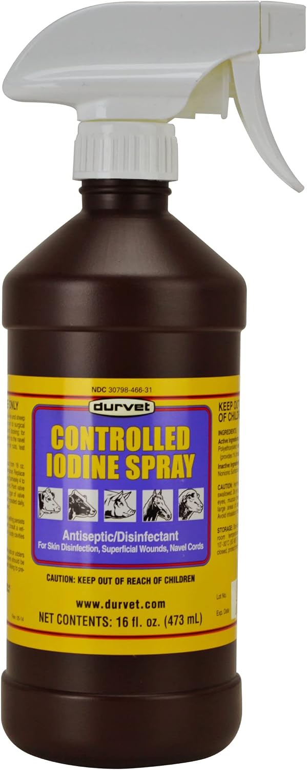 Durvet Controlled Iodine Spray front view livestock antiseptic