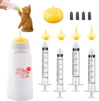 Kitten Bottle Feeding kit with Feeding Nipple and Syringe, Soft Silicone Nursing Pet Feeding Bottle, Ventilation Valve Resistant Tearing for Small Puppies, Kittens, Rabbit (M Nipple-Yellow) - Image 11