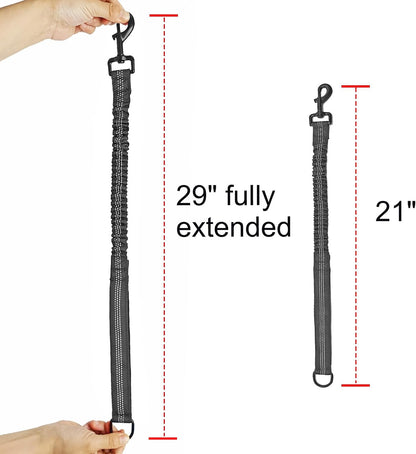 Mycicy heavy duty metal collar clip and attachment ring on black leash extension
