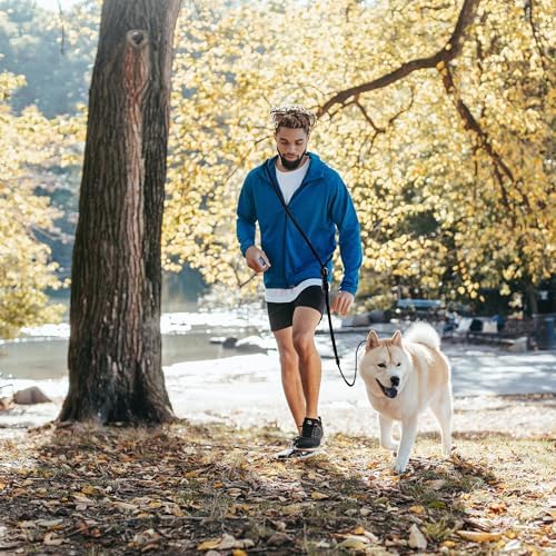 Hands Free Dog Leash Crossbody & Waist for Walking, 9-in-1 No Pull Dog Harness & Leash Set, Heavy Duty Waterproof Slip Lead for Large Medium Breeds (20-120lbs, Black) - Image 3