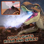 IQKidz T-Rex robot toy showing mist spray and light effects