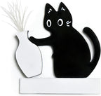 Cat Whisker Holder Keepsake Acrylic Refrigerator Decorations Pet Keepsake Cute Cat Pushing Vase Pet Whisker Collector-1 Pcs - Image 1