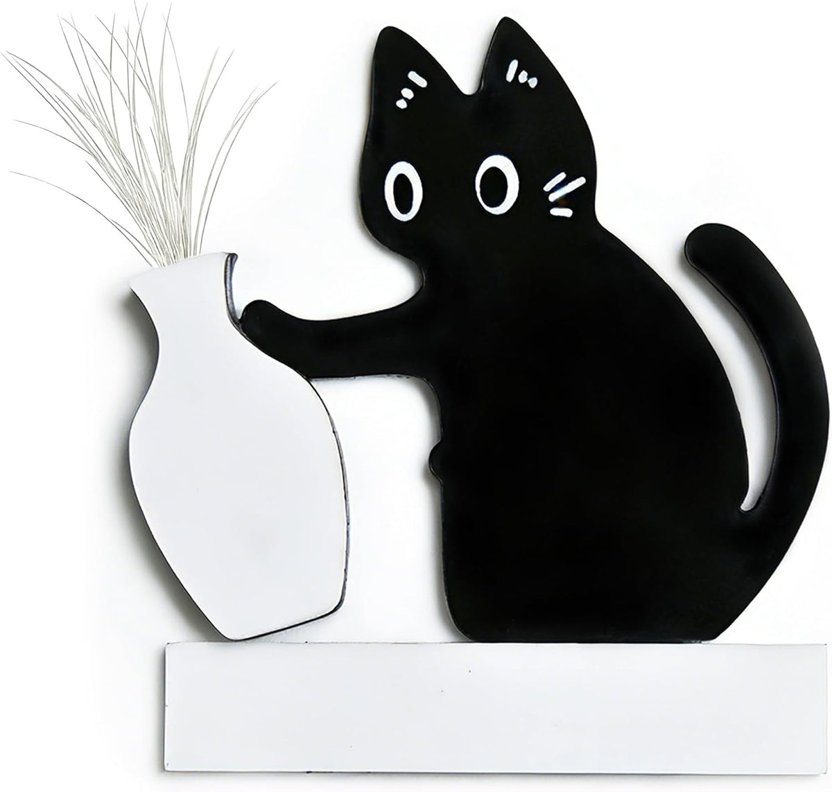 Cat Whisker Holder Keepsake Acrylic Refrigerator Decorations Pet Keepsake Cute Cat Pushing Vase Pet Whisker Collector-1 Pcs - Image 1