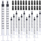 Gufastoe 1ml Syringes with Caps Pack of 150 front view showing clear scale.