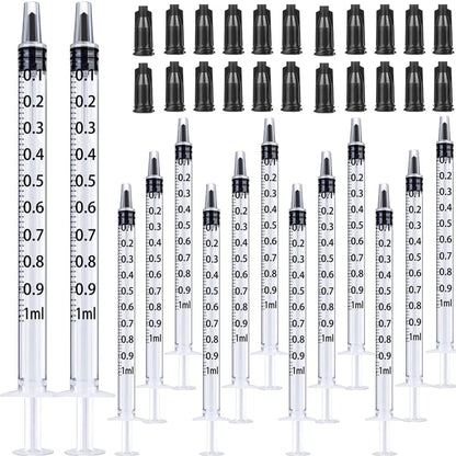 Gufastoe 1ml Syringes with Caps Pack of 150 front view showing clear scale.