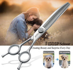 Curved dog blending scissors for salon quality pet grooming
