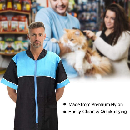 Full length front zipper of Noverlife pet salon uniform