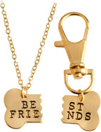 Silver plated alloy puzzle piece couple pendants showing interlocking best friends engraved design