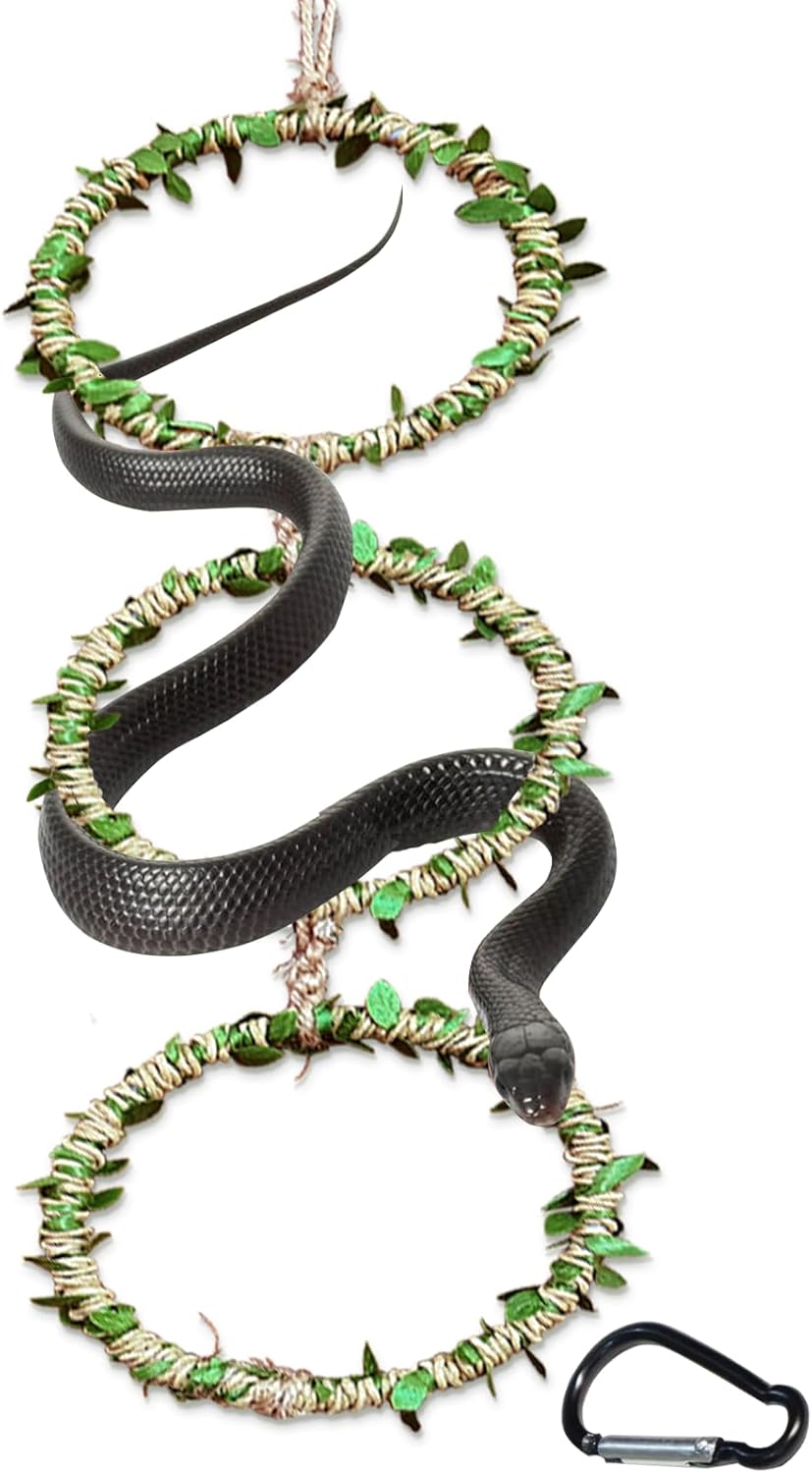 Snake Climbing Rings for Ball Python- Enclosure Accessories - Reptile Habitat Decor, Climbing Branches & Bedding for Ball Python, for Corn Snake Enhancement Ring Toys - Image 1