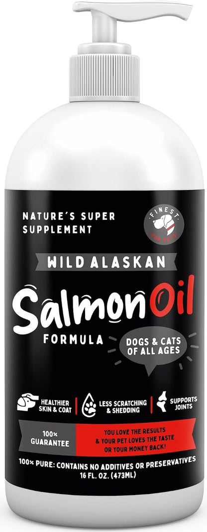Wild Alaskan Omega-3 Blend Pollock + Salmon Oil for Dogs & Cats (32oz). 100% Pure Fish Oil Supplement with EPA & DHA for Joints, Skin & Coat, Itching, Shedding, Immune & Heart. Tasty & Easy to Give. - Image 9