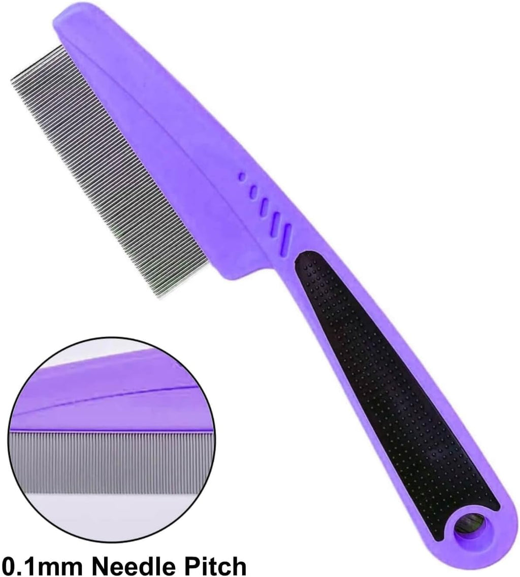 Close up of fine stainless steel teeth on Yumflan pet grooming comb