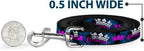 Buckle-Down Crown Princess oval patterned leash laid flat.